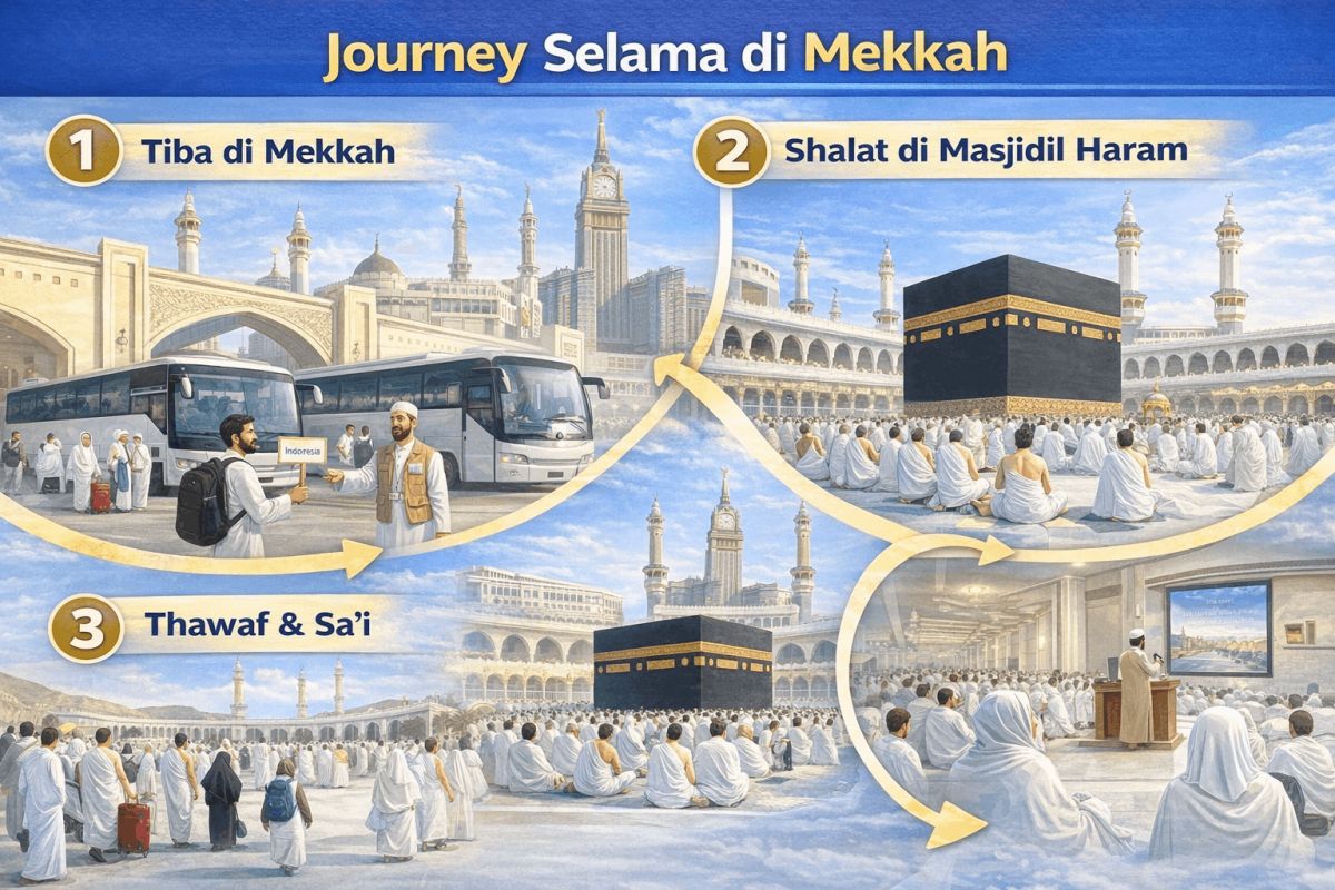 Journey Selama di Mekkah: Urutan Kegiatan Jamaah dari Tiba Hingga Ibadah Utama